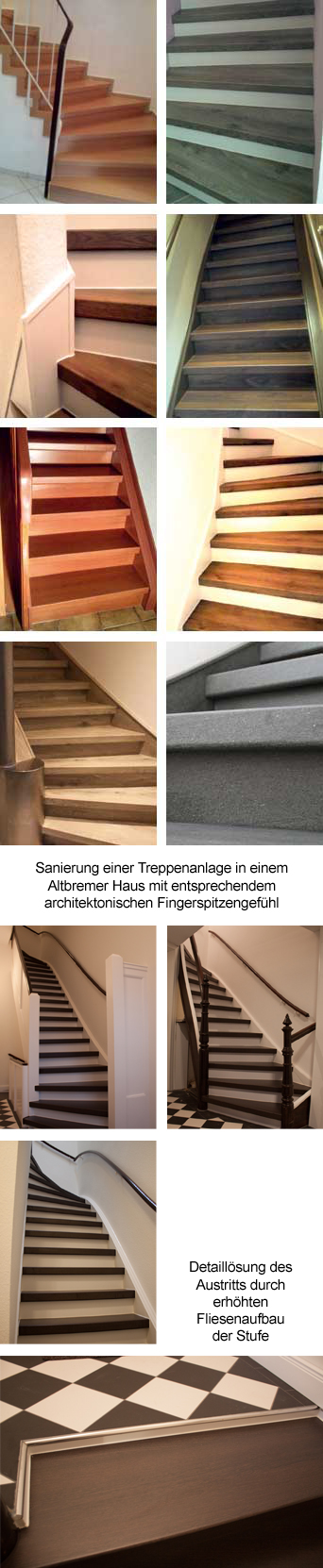 Fotos von Treppensanierungen in Altbauten und Neubauten